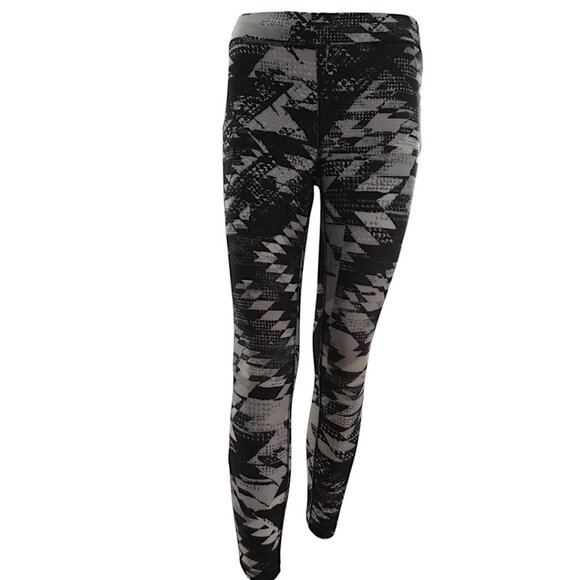 Grunge Monochrome Black Gray Streetwear Graphic Print Leggings Altcore Y2K M - Picture 5 of 9